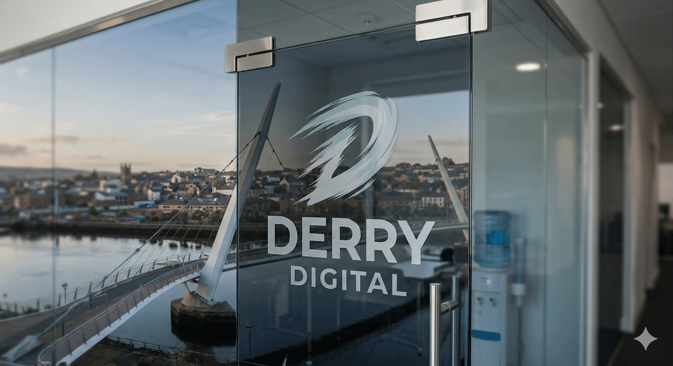 Derry Digital office — Peace Bridge view